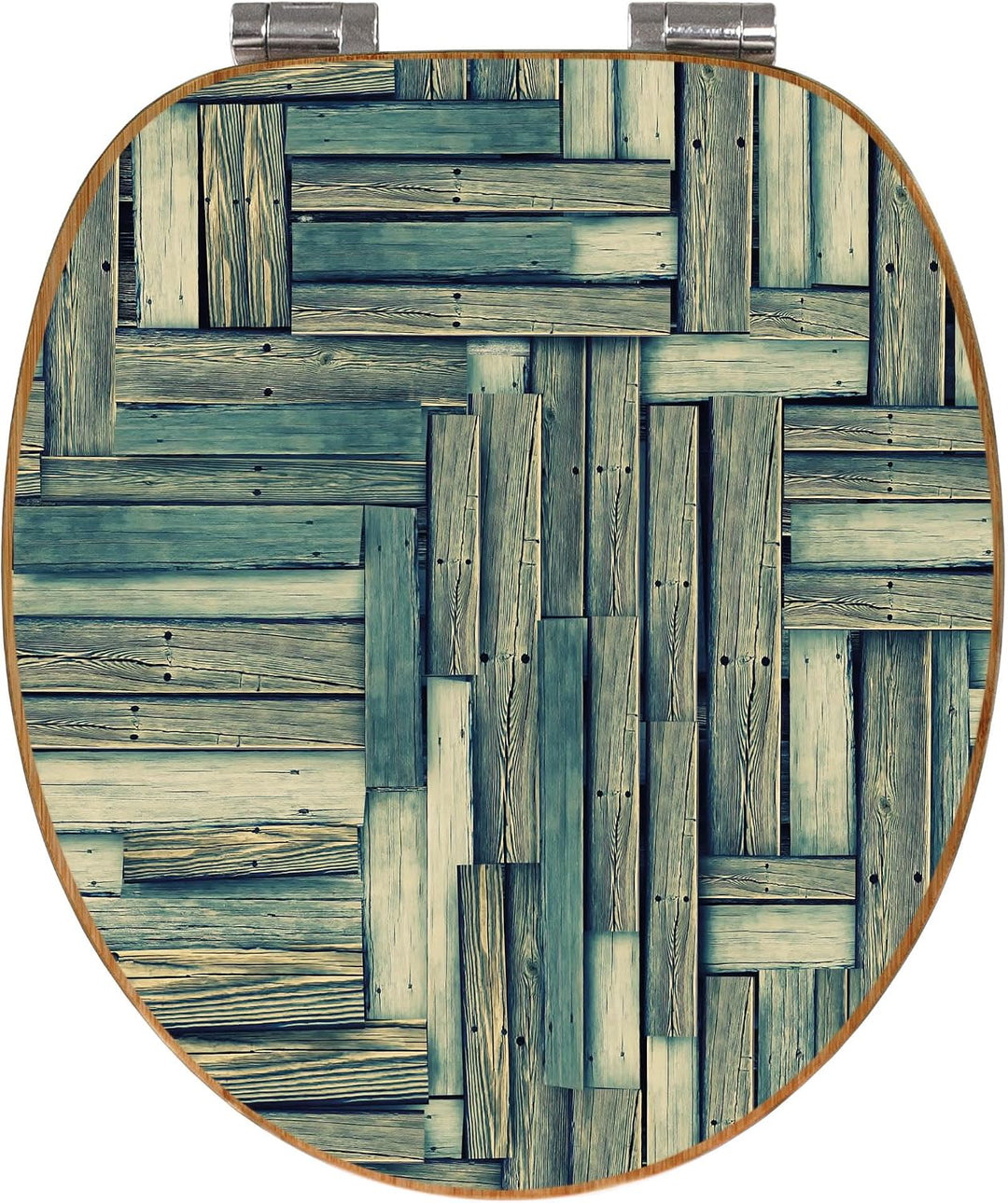 banjado Design WC Sitz Bambus Absenkautomatik 45,8x37,5cm - Toilettendeckel mit Absenkautomatik Holz