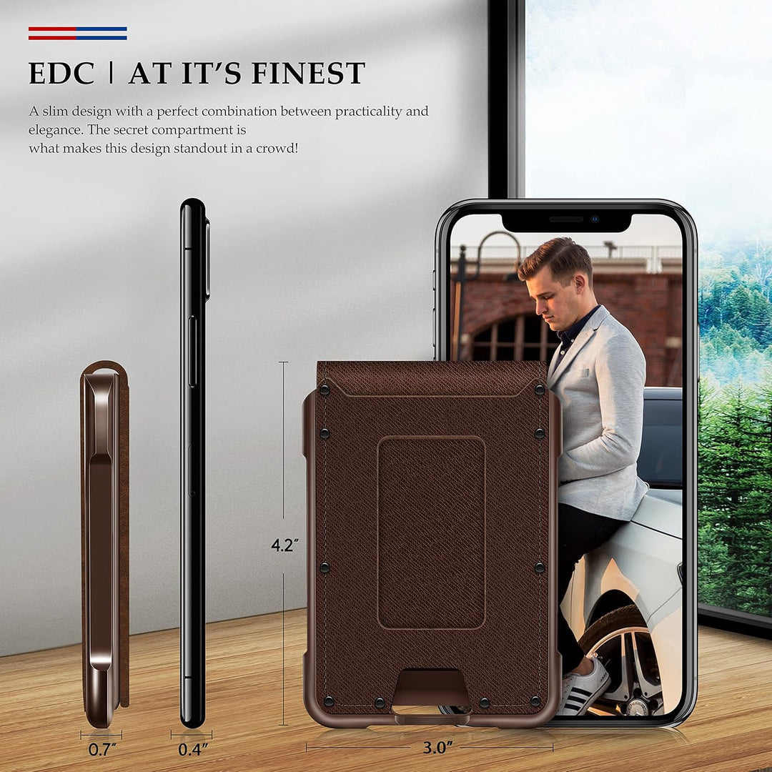 MURADIN Schlanker RFID-blockierender Metall-Kartenhalter, Taktische minimalistische Brieftasche für