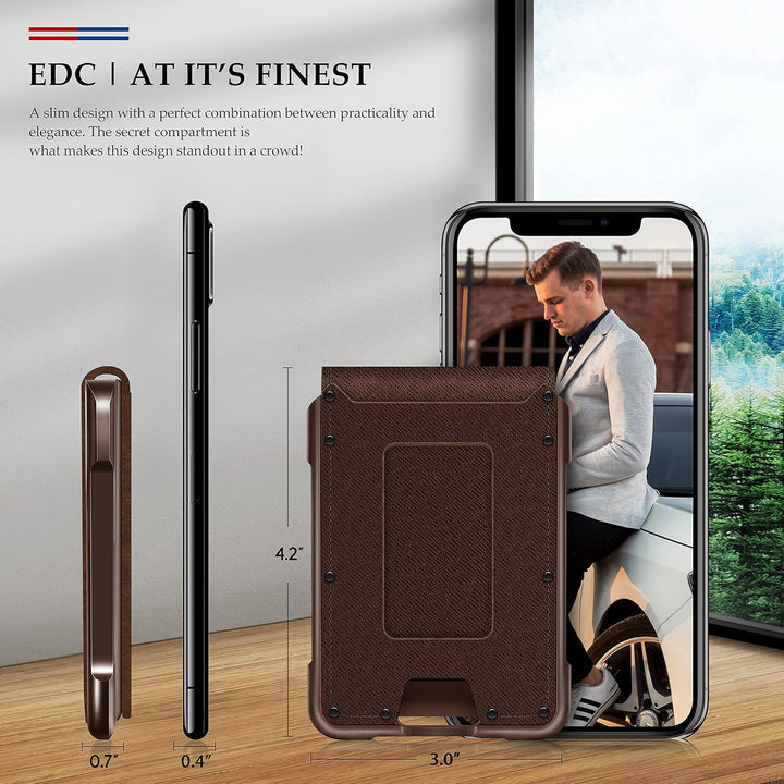 MURADIN Schlanker RFID-blockierender Metall-Kartenhalter, Taktische minimalistische Brieftasche für