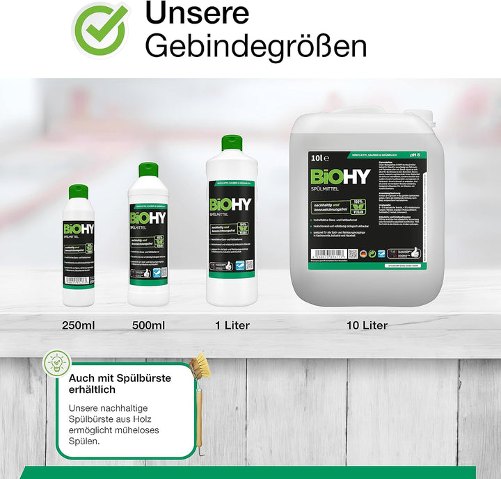 BiOHY Spülmittel (10 Liter Kanister) | Bio Geschirrspülmittel ohne schädliche Chemikalien | Flüssige