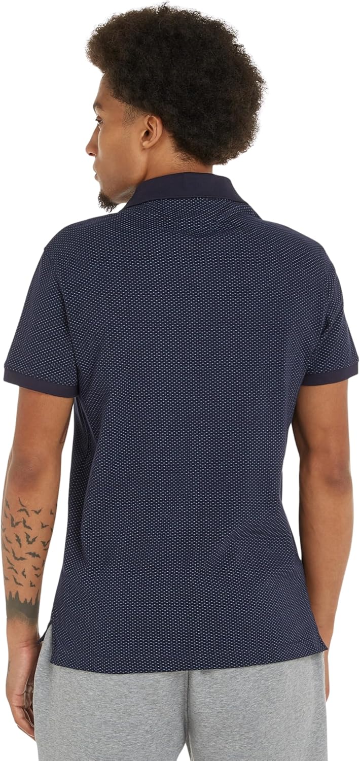 Tommy Hilfiger Herren Micro Print Slim Polo Mw0mw30775 Kurzarm Poloshirts (1er Pack) S Blau (Desert