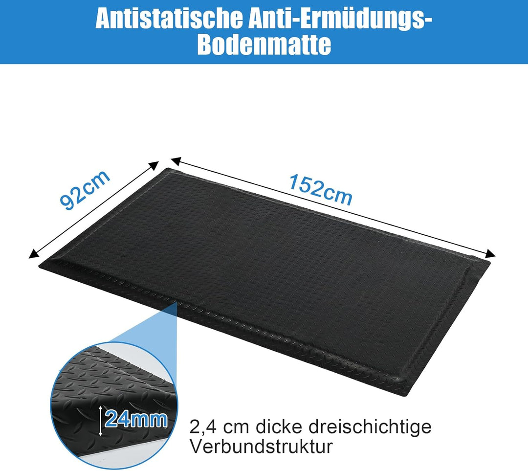 Anti Ermüdungsmatte für Steharbeitsplätze, Ergonomische Arbeitsplatzmatte Anti Fatigue Stehmatte, 92