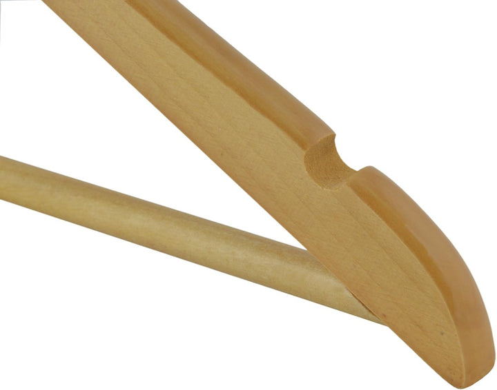 20 Stück Holz Kleiderbügel Holzbügel Gaderobenbügel mit Hosensteg Hosenstange Hosenbügel + drehbarer