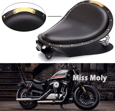 Motorrad Leder Solo Sitz, Motorrad Sitz Mit Frühling Grundplatte für Bobber Sportster XL1200 883 48