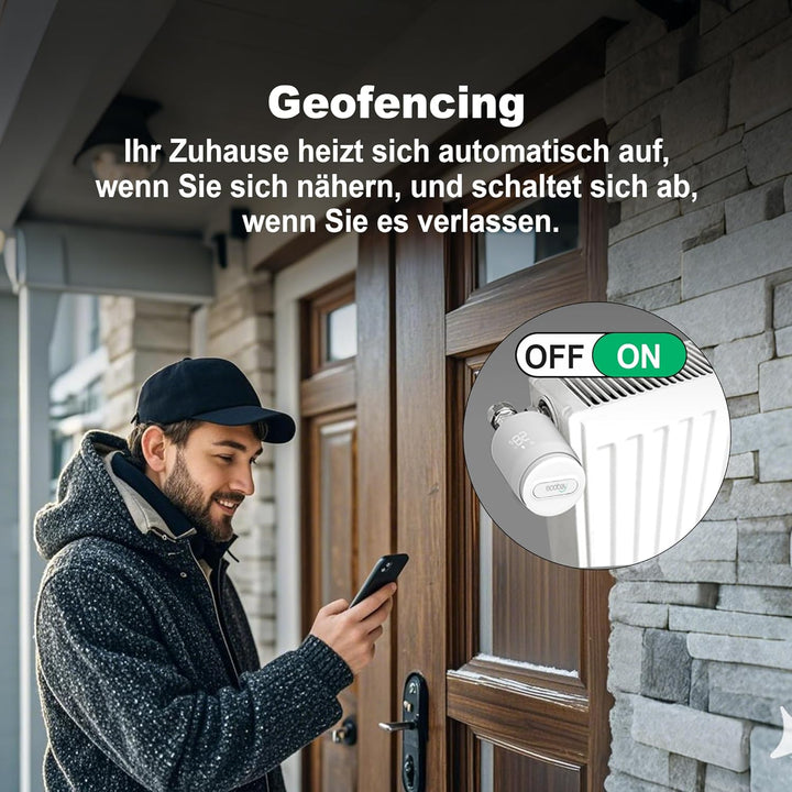 ECOBAY Smartes Heizkörperthermostat mit Gateway, Zigbee TRV Starter Kit, Heizungsthermostat, APP- un