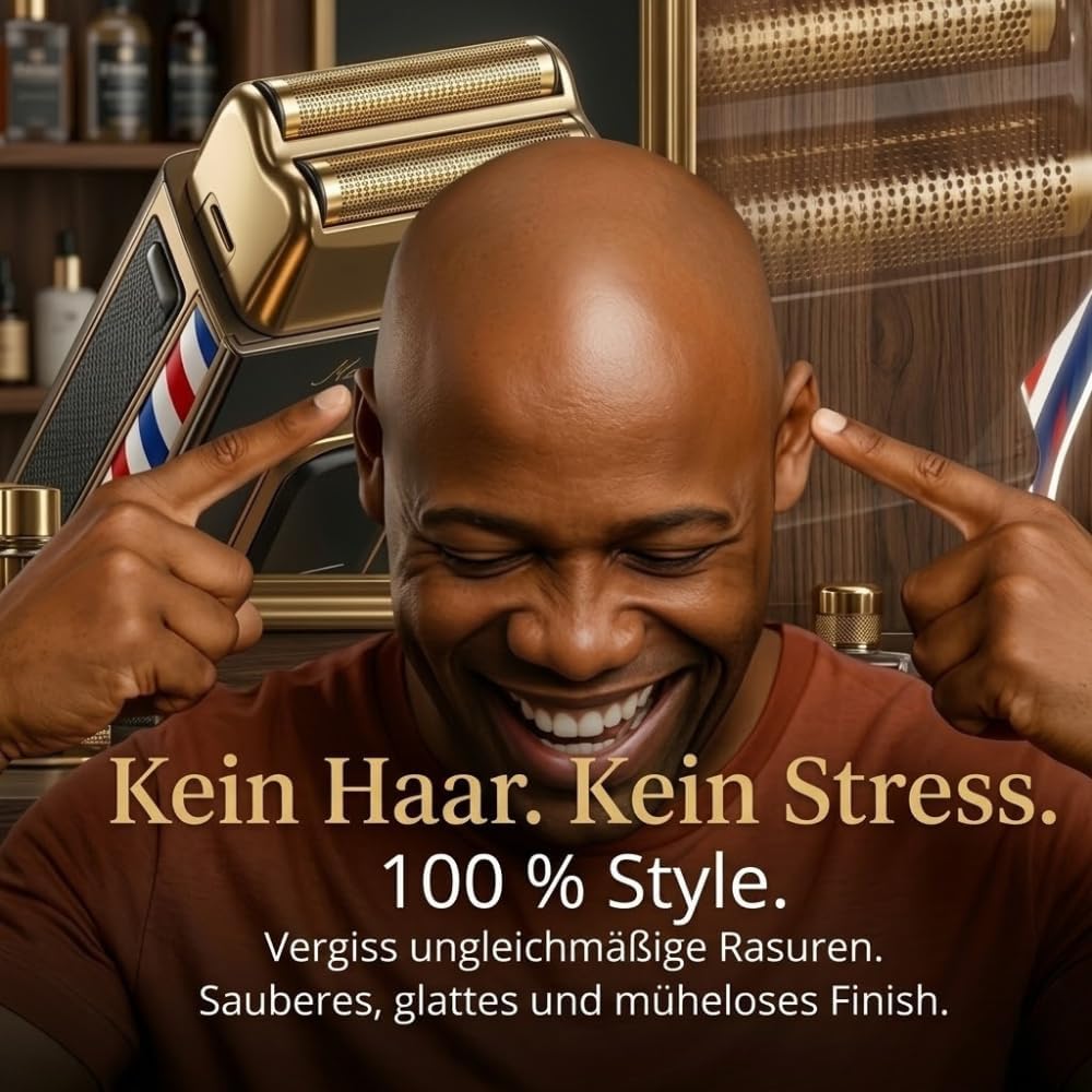 TRU BARBER Rasierer Herren Elektrisch Shaver Evolution 9.000 U/min Professioneller Kopfrasierer Foli