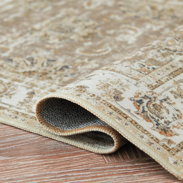 TOPICK Läufer 60x210cm Dünner Teppichläufer Flur Grau Faltbarer Teppich Vintage Teppiche rutschfeste