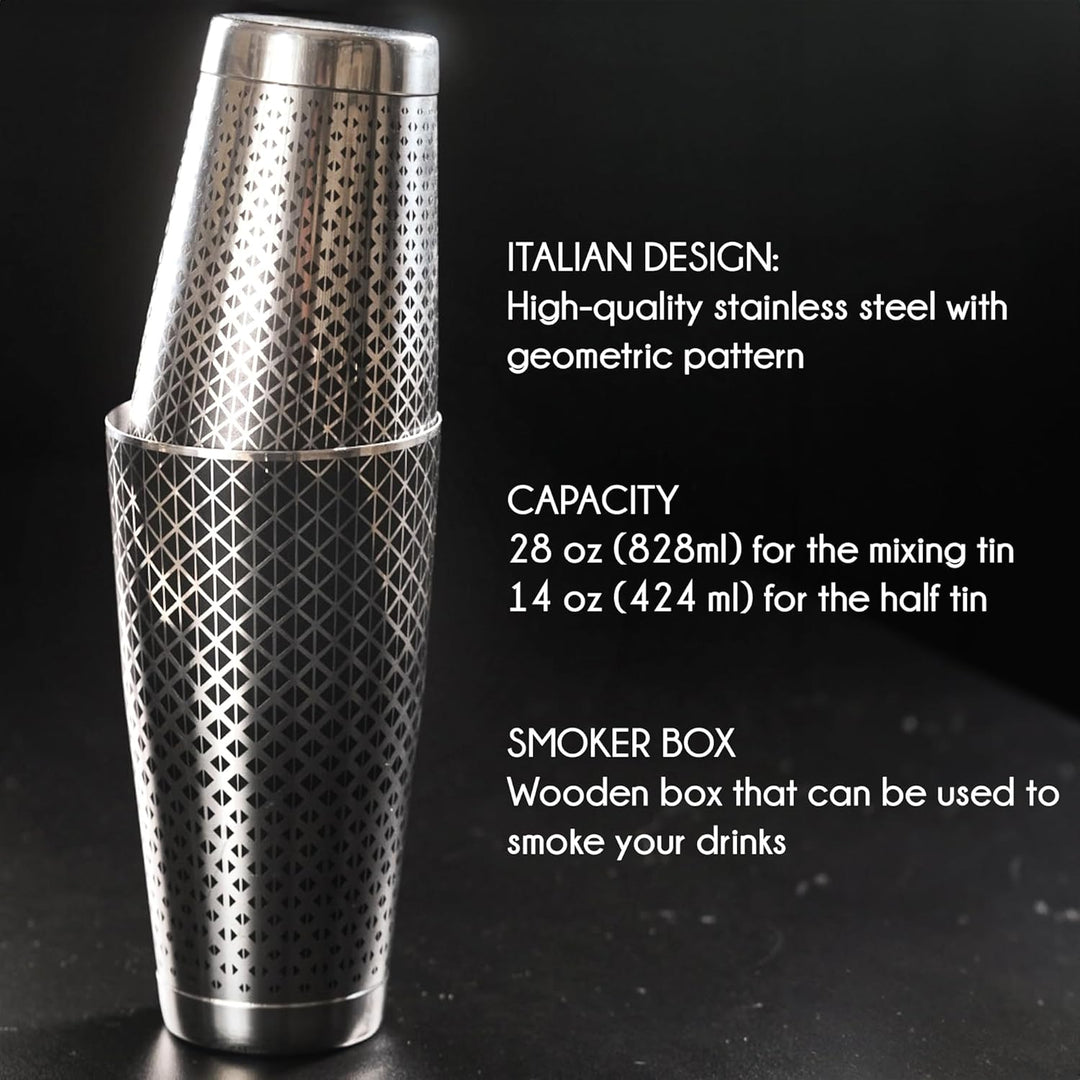Kidia Boston Professional Shaker für Barkeeper Cocktail Shaker Bartender Kit Barkeeper Set aus Edels