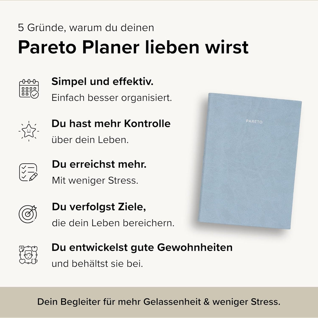 Pareto Planer 2026 – Perfekt organisiert Ziele erreichen, Produktivität steigern, gute Gewohnheiten