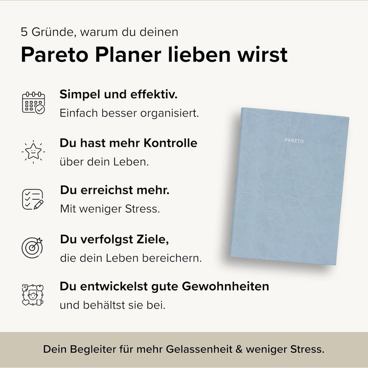Pareto Planer 2026 – Perfekt organisiert Ziele erreichen, Produktivität steigern, gute Gewohnheiten