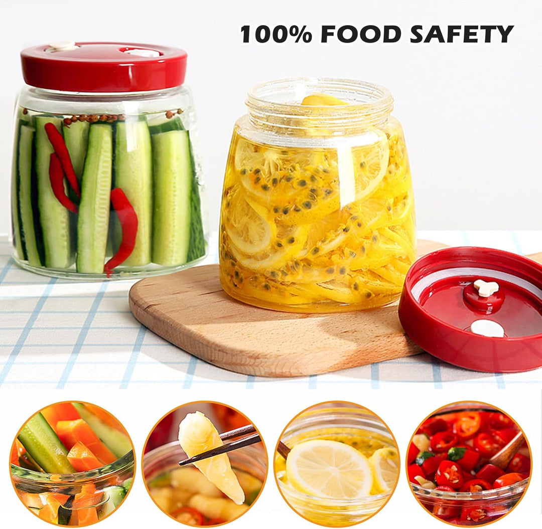 Gärglas,2 Stück1000ml Fermentierglas,Sauerteig Glas,Glas Fermentier,Gläser Fermentier,Sauerteig Star
