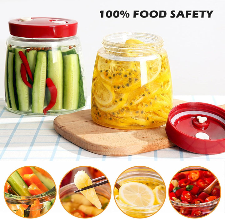 Gärglas,2 Stück1000ml Fermentierglas,Sauerteig Glas,Glas Fermentier,Gläser Fermentier,Sauerteig Star