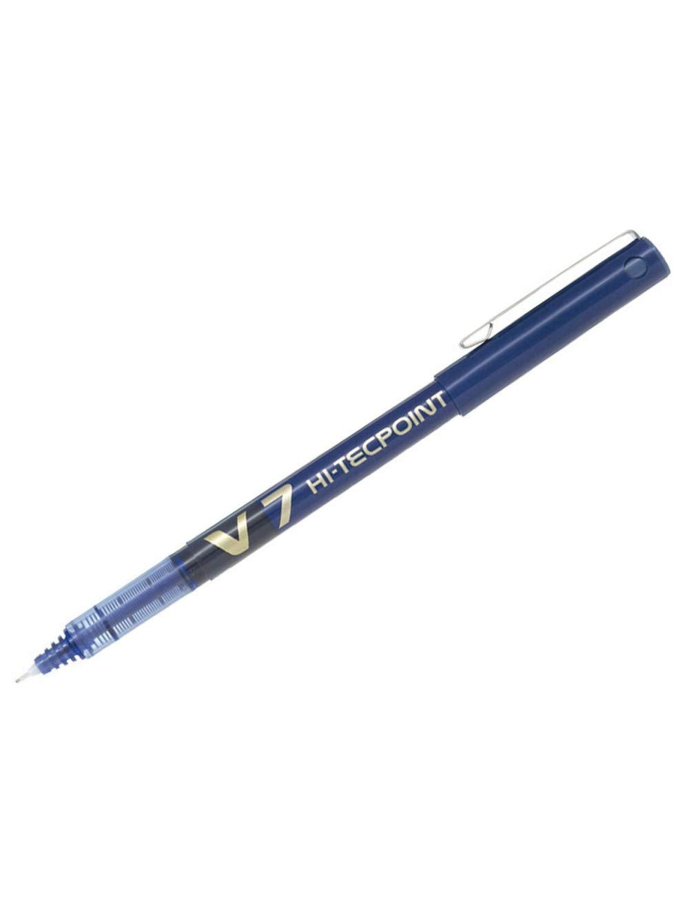 Pilot V7 Hi-Tecpoint Tintenroller (Nadelspitze, Flüssigtinte) 12 Stück blau blau Packung mit 12, bla