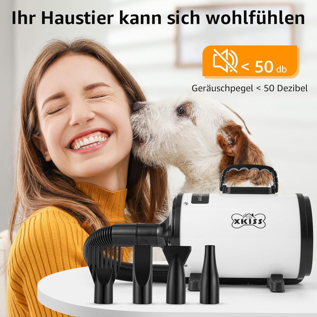 XKISS Hundefön Hundetrockner 2800W Blower Hund Low Noise Tierhaartrockner mit einstellbare Geschwind