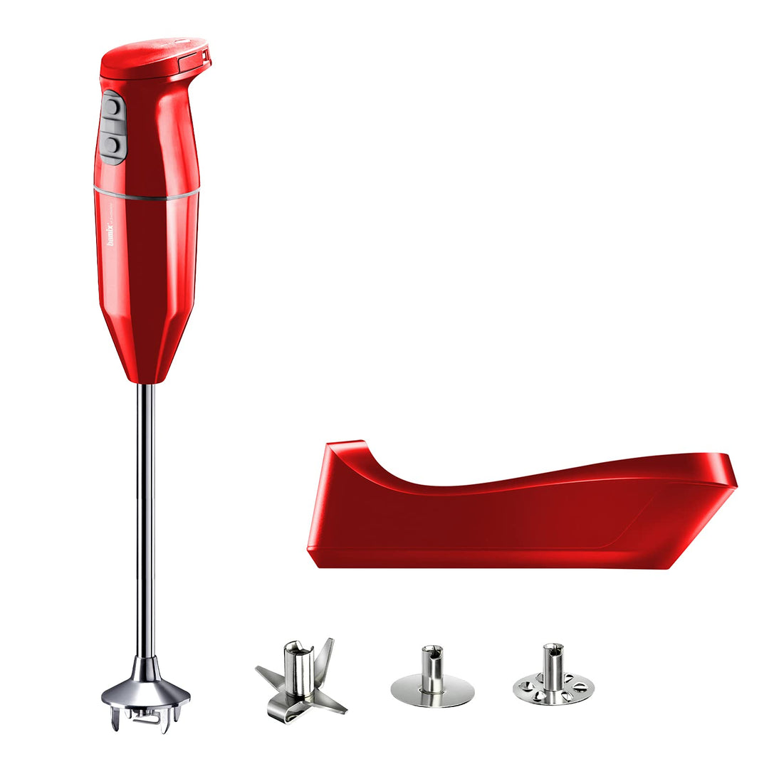 bamix Stabmixer Set cordless PRO kabellos, extra lange Achse, inkl. Messer, Quirl, Schlagscheibe aus