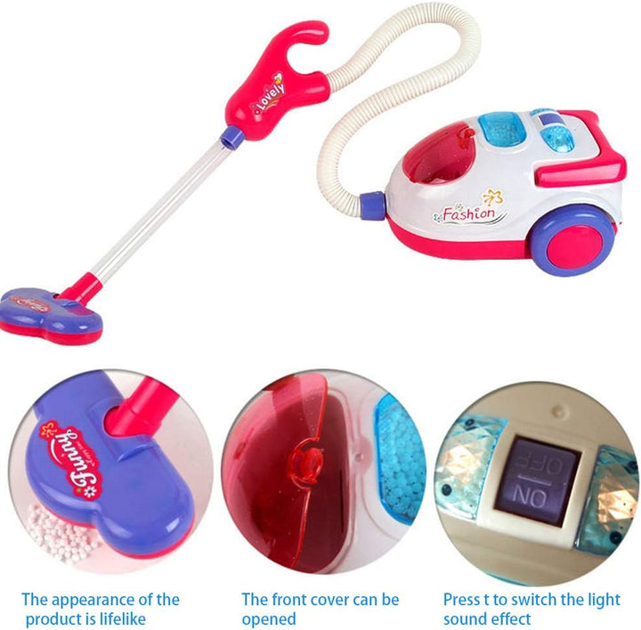 Kinder Staubsauger Spielzeug mit Geräuschen und Lichtern, 18cm Kleine Realistische Elektrische Staub