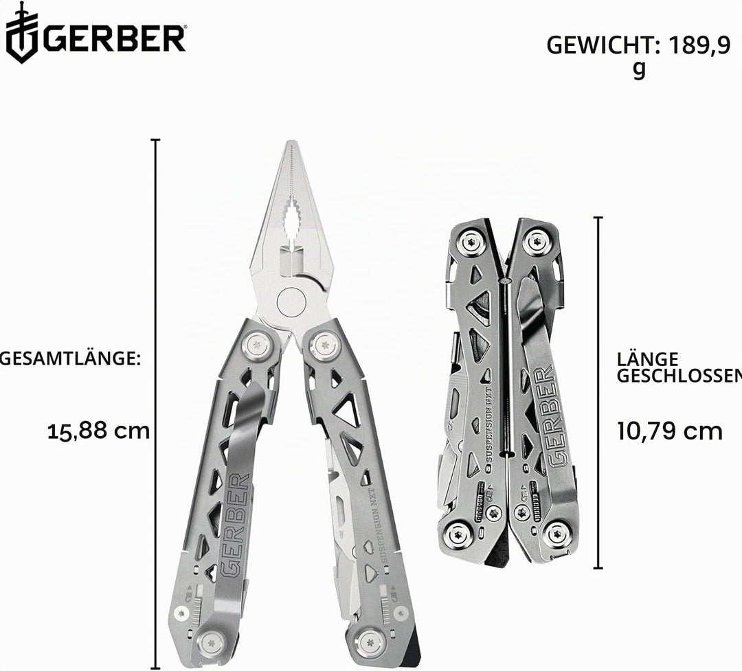 Gerber Multi-werkzeug 31-003345, grau, M, 1027512 15 Tools, Taschenclip (US blister)-
