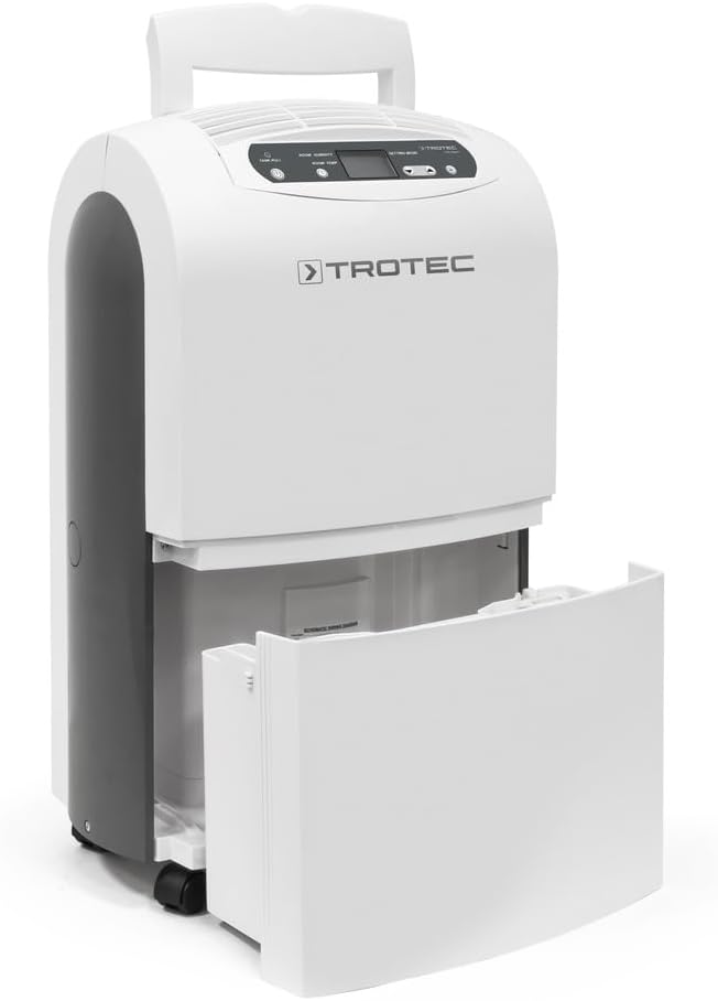 TROTEC Elektrischer Luftentfeuchter TTK 100 E – Entfeuchtungsleistung 30 L/24h, für Räume bis 90 m²