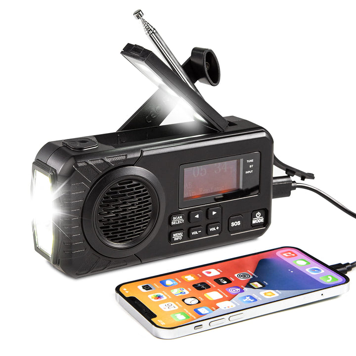 Radio Digital DAB/FM Batteria da 4000mAh Radio di Emergenza Solare Con Funzione di Ricarica Mobile U