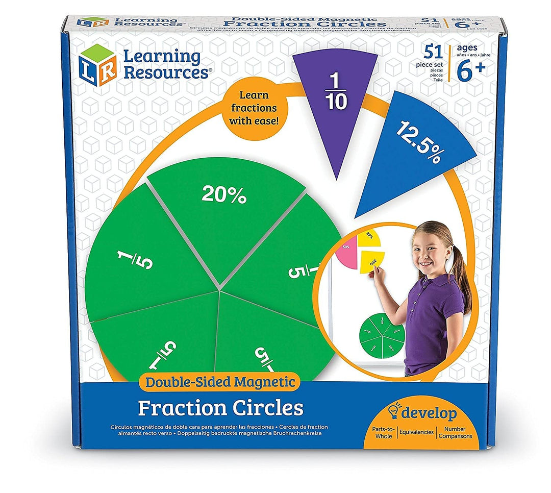 Learning Resources Doppelseitige Magnet-Bruchkreise in Regenbogenfarben