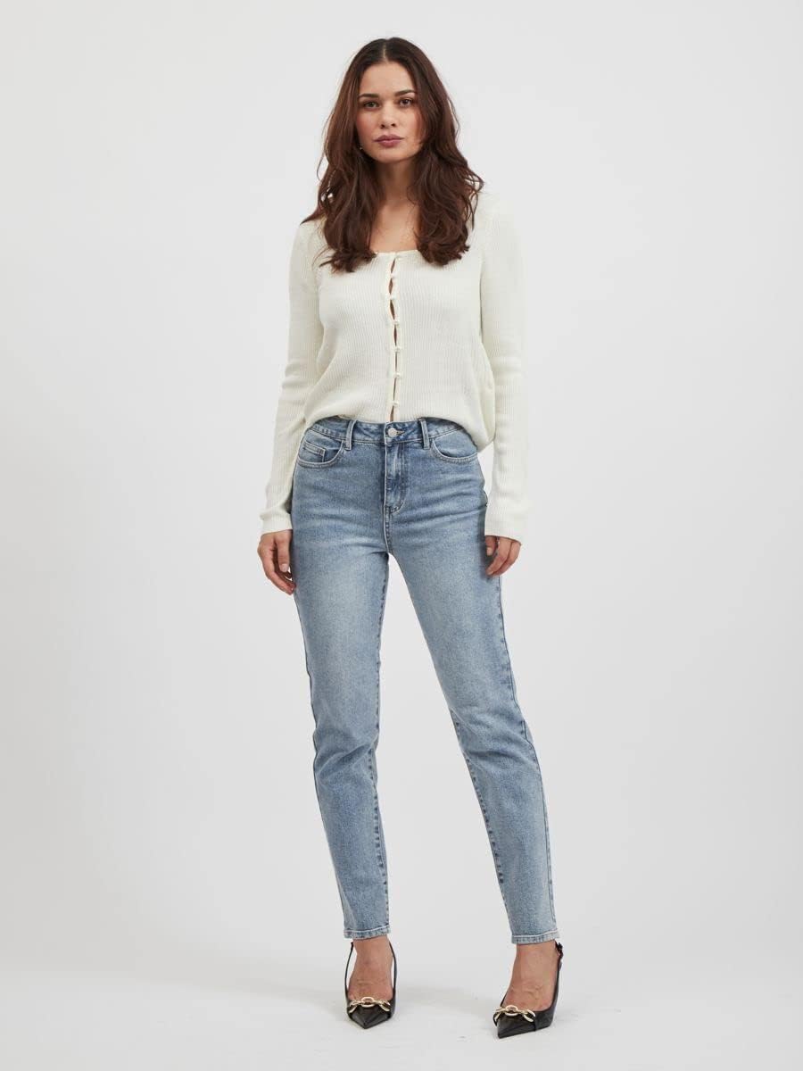 Vila Damen Vimommie Dl Hw Mom LBD-Noos Jeans 36W / 32L Light Blue Denim, 36W / 32L Light Blue Denim