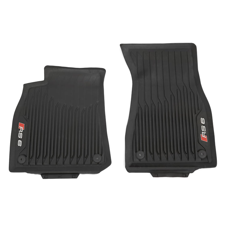 Audi 4K1061501A041 Gummi Fussmatten vorn 2X Gummimatten Premium Allwettermatten, mit RS6 Schriftzug,