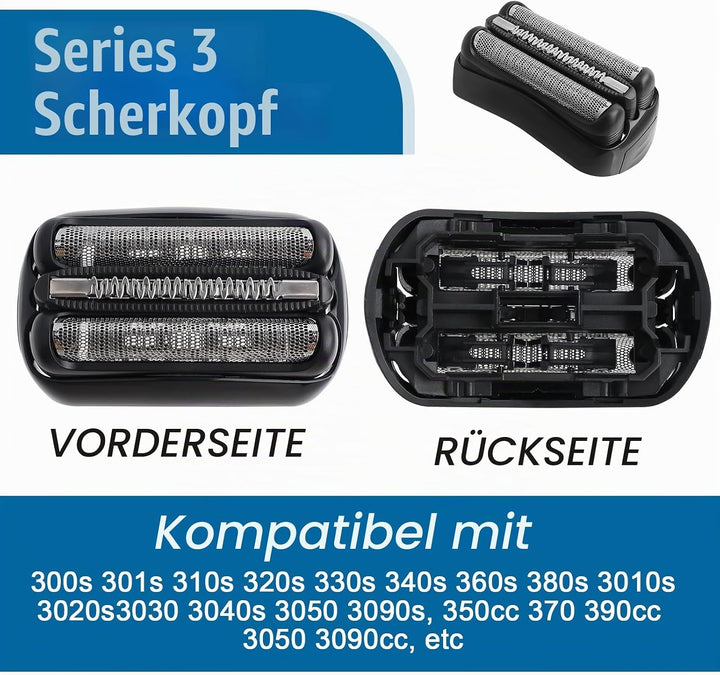 2 Stück Series 3 Scherkopf für Br*un, Elektrischer 21B Series 3 Rasierkopf S3 Scherkopf Ersatzrasier