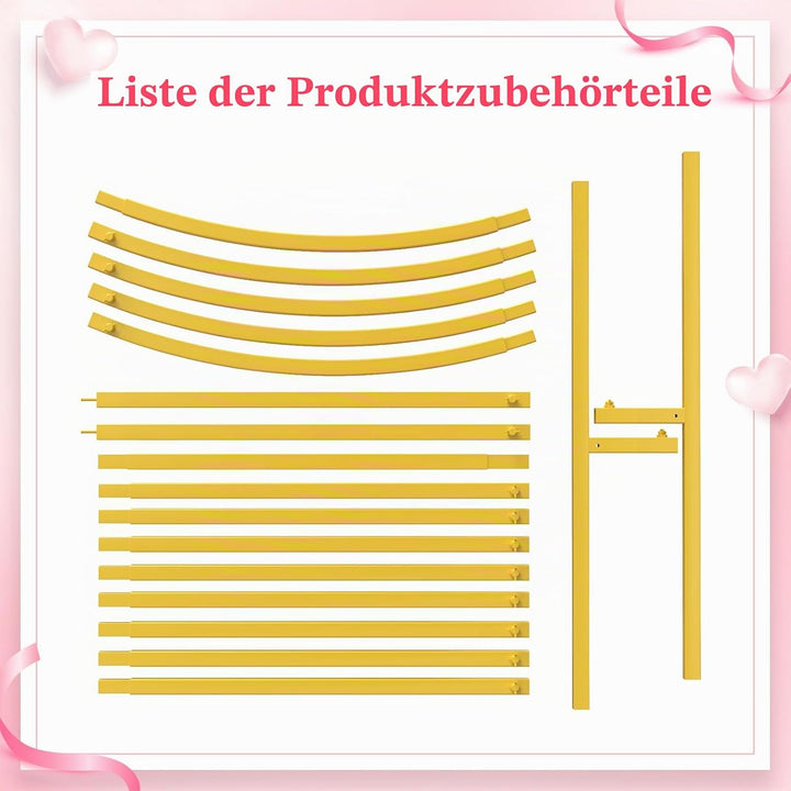 Wokceer 2.2 m Hochzeitsbogen-Hintergrundständer, quadratisch, goldfarben, Metallbogen, Hintergrund f