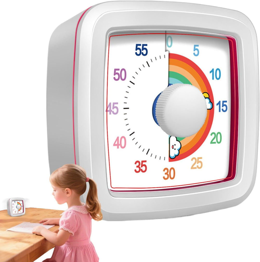 Visueller Timer Für Klassenzimmer | 60 Minuten Countdown für Kinder | Lautloser Zeitmanager Für Unte
