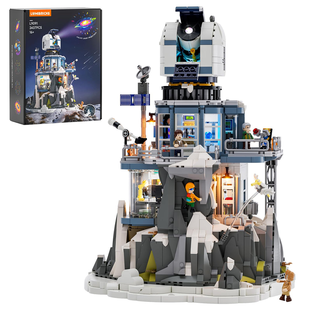 Lumibricks Alpine Sternwarte Modellbausatz mit Licht, Modular Building mit Sternenhimmel Projektor,2