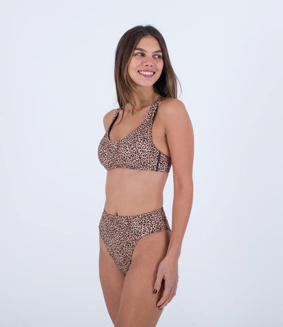 Hurley Damen Max Leopard Cross Back Top Bikinioberteil XS Brown Sugar, XS Brown Sugar