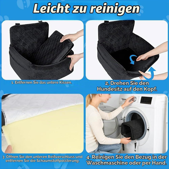 Hundesitz Auto Kleine Hunde Unter 10KG, Tragbares Autositz Hund mit 2 Sicherheitsgurten Hunde Autosi