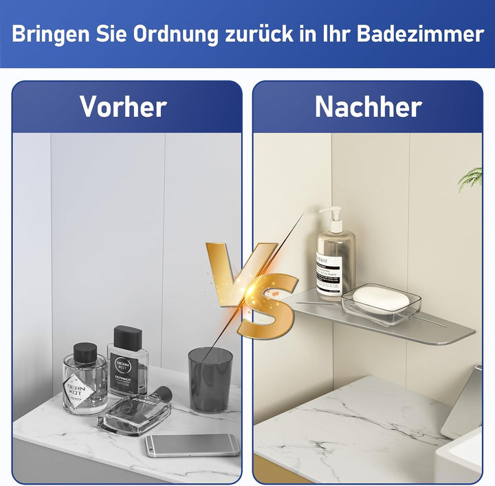 Eck Duschregal mit 3 mm Stärke, Duschablage Ohne Bohren Eckregal Dusche, SUS304 Edelstahl Badezimmer