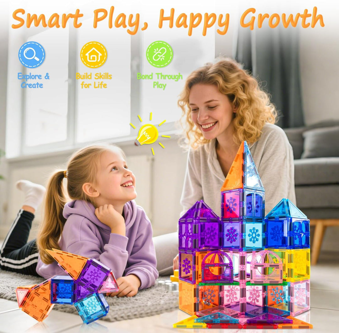 Xekel Magnetische Bausteine 𝟒𝟎𝐓𝐞𝐢𝐥𝐞, Magnetbausteine Kinder mit Starker Magnet & Magnetsteine Kinder