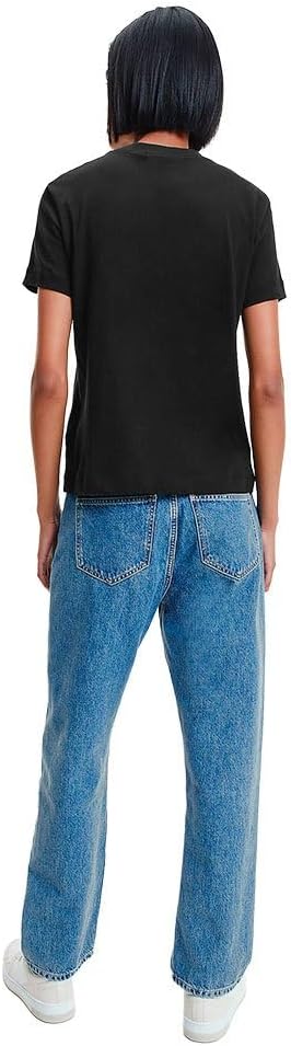 Calvin Klein Damen Kurzarm T-Shirts, Schwarz (Ck Black)