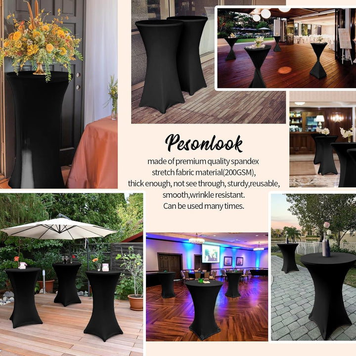 Pesonlook 6er-Set Stretch Stehtisch Husse für Bistrotisch Ø 70-75 cm Elegante,Verstärkung im Fussber