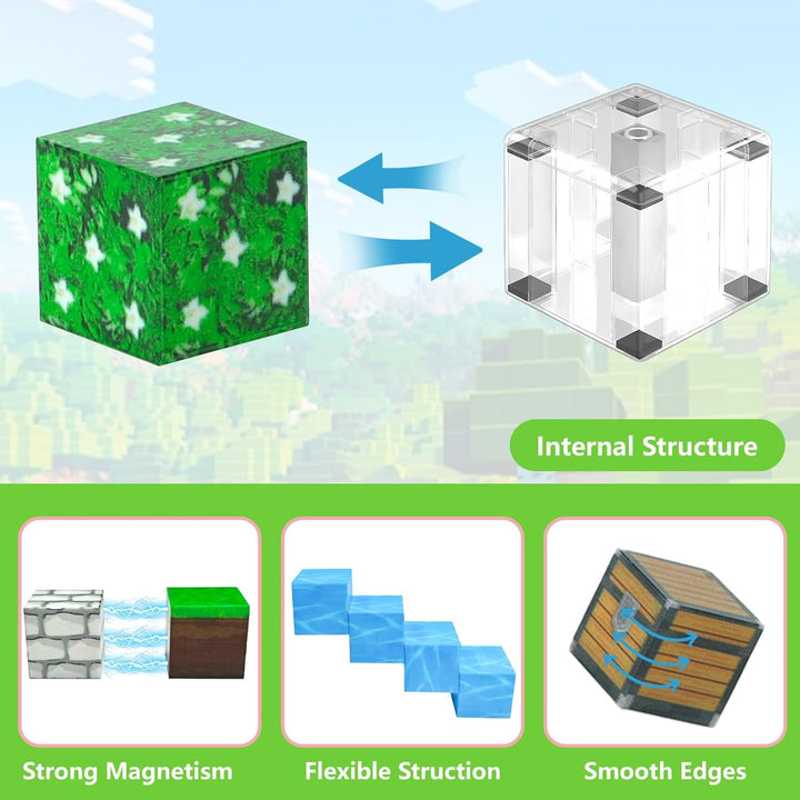 Magnetische Bausteine, 110 Teile Magnetbausteine Magnetspielzeug Magneten Kinder, Magnetische Bauwel