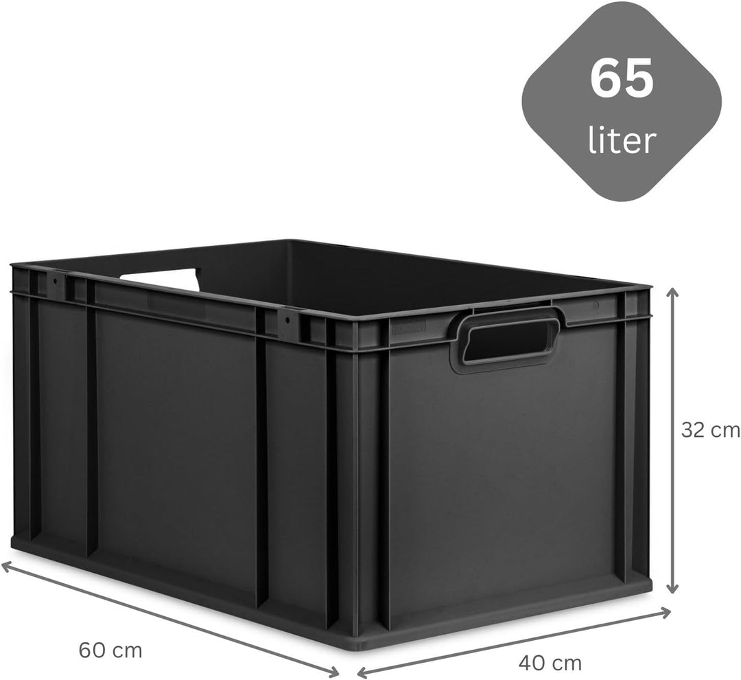 PROREGAL SuperSparSet 3x Eurobox NextGen Grip | HxBxT 32x40x60cm | 65 Liter | Griffe offen | Verstär