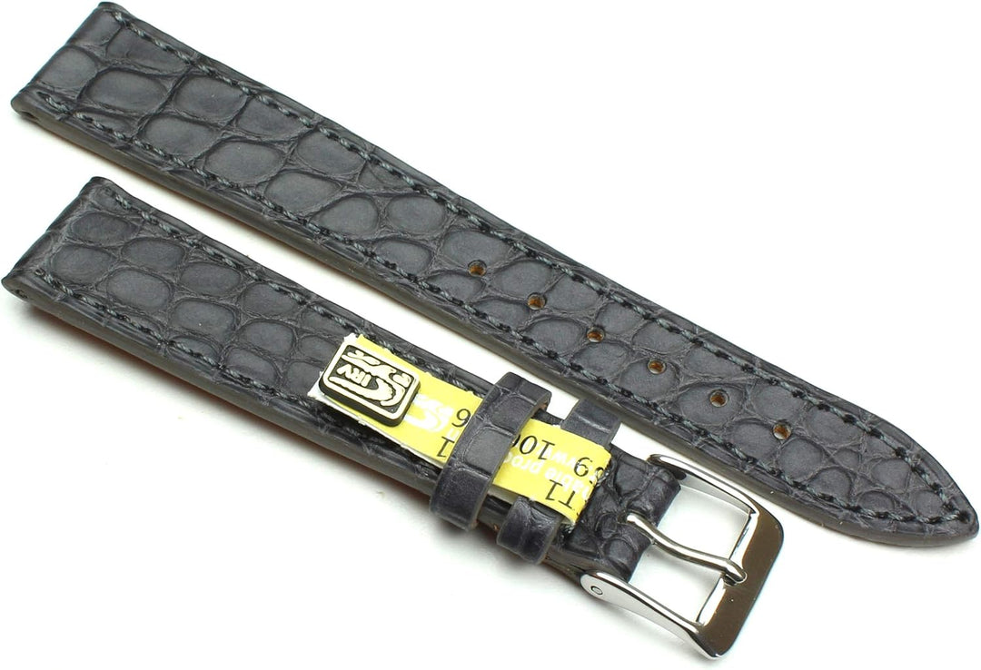 18mm Echt Alligator Klassik handgemacht in Deutschland Uhrenarmband Grau