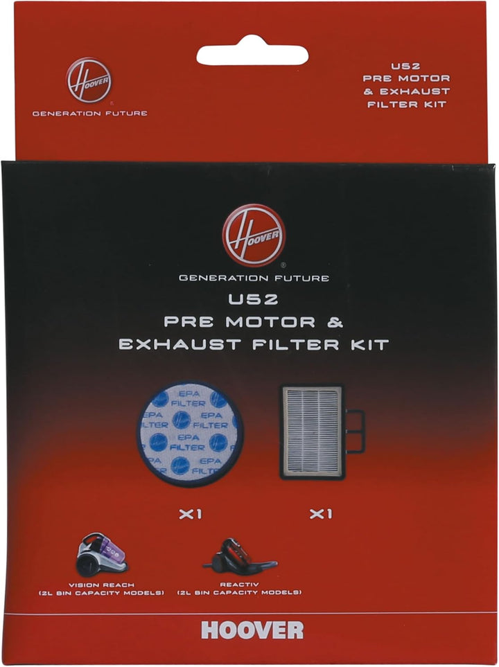 Hoover U52 Vormotor- und Abluftfilter-Kit, Zusatzfilter, Originalersatzteil, kompatibel mit Hoover B