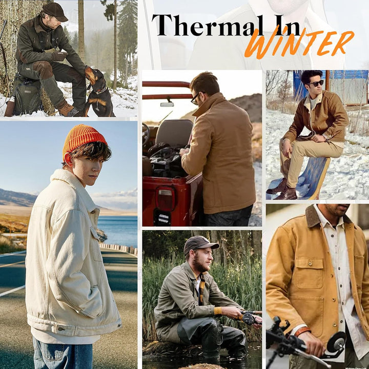 Voqeen Winterjacke Herren Fleece Gefüttert Cargo Jacke Warme Herren Fliegerjacke Militär Winddichte