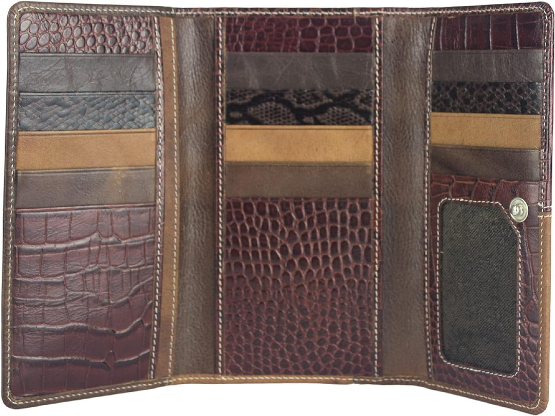 Sunsa Geldbörse. Damen Geldbeutel. Leder Portemonnaie mit RFID Schutz. Kleiner Brieftasche mit Kredi