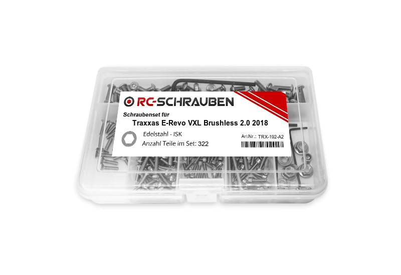Schrauben-Set für den Traxxas E-Revo VXL Brushless 2.0 2018 -Edelstahl-, Edelstahl