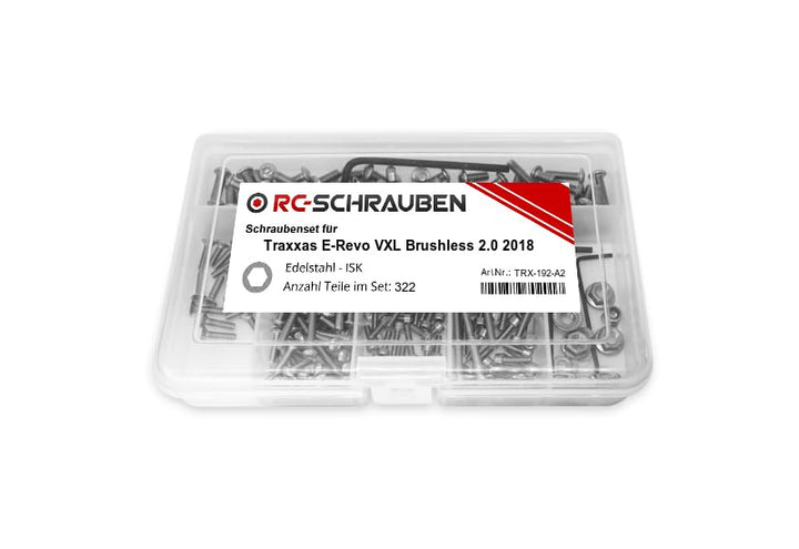 Schrauben-Set für den Traxxas E-Revo VXL Brushless 2.0 2018 -Edelstahl-, Edelstahl