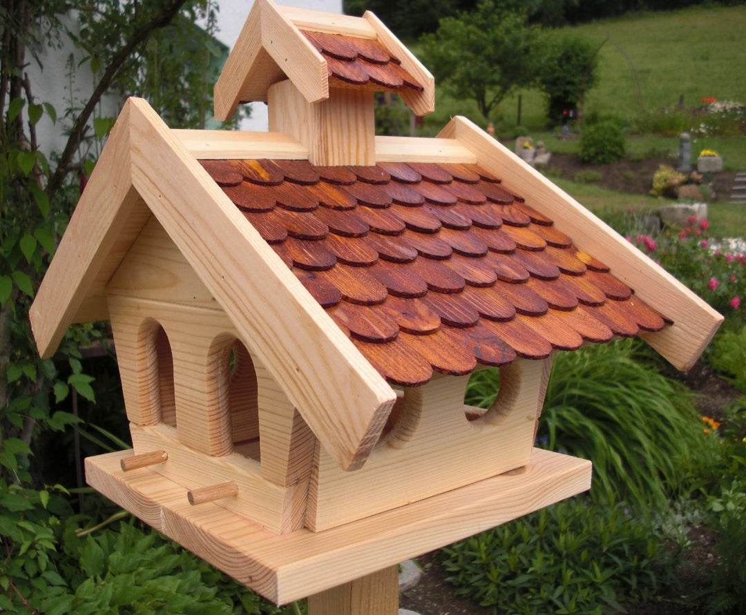 Vogelhaus-Vogelhäuser Vogelfutterhaus Vogelhäuschen aus Holz Vogelhausständer Nistkasten Schreinerar