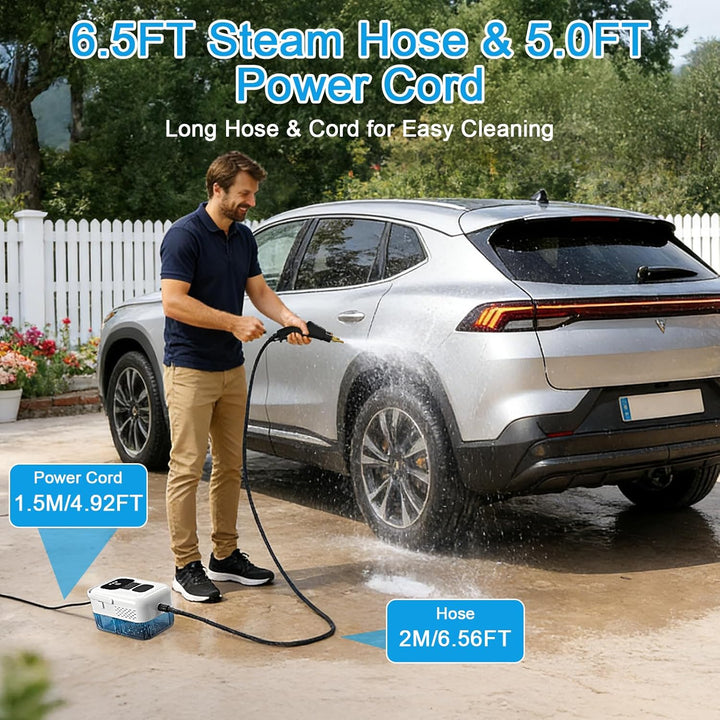 Dampfreiniger Handgerät, Multifunktionaler Dampfreiniger mit 1,2L Wassertank, Dampfreiniger 9 Stufig