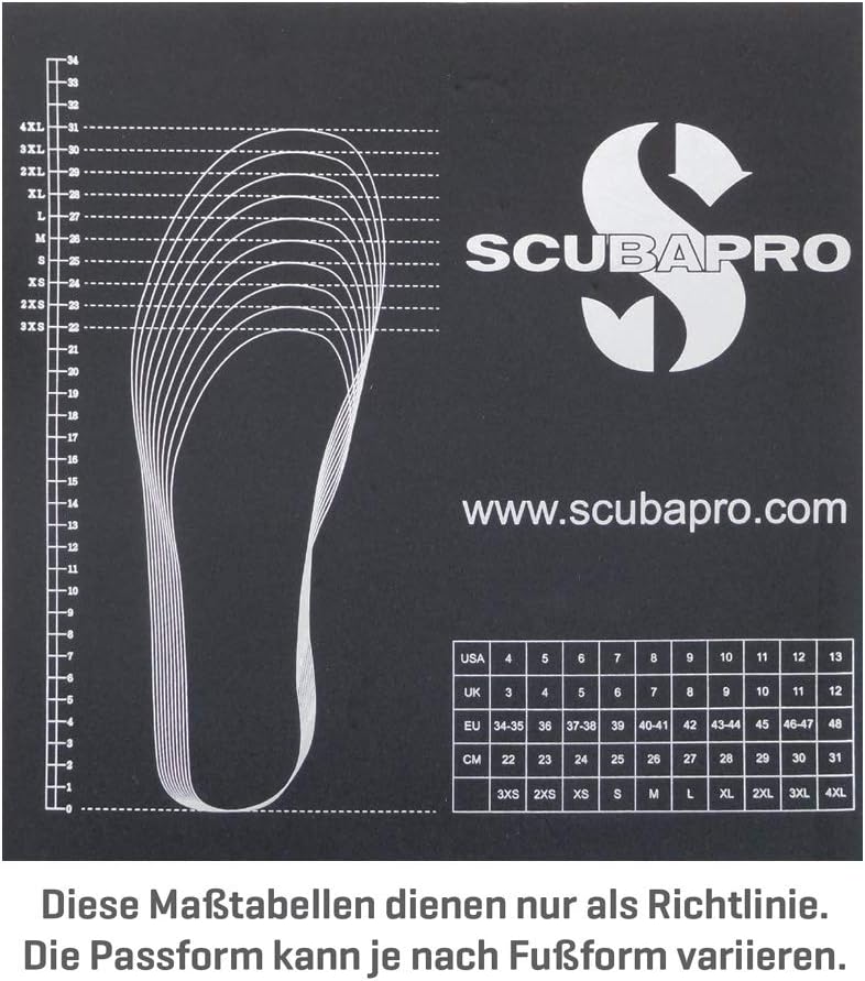 SCUBAPRO Delta 5.0 Bootie - Taucherfüssling mit Stabiler Aussensohle 4X-Large, 4X-Large