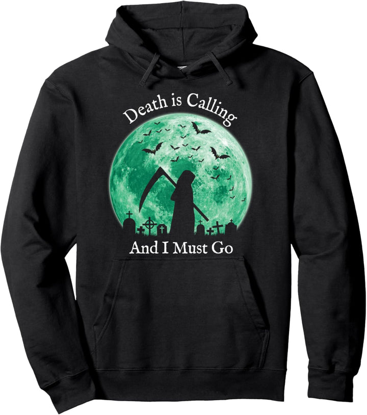 Gotisch Sensenmann Friedhof Mond Viktorianisch Horror Tod Pullover Hoodie