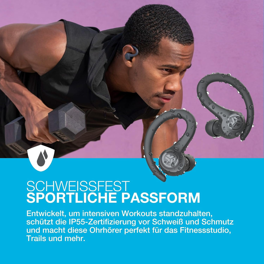 JLab Go Air Sport+ Kopfhörer Bluetooth, Sportkopfhörer 35+ Std., True Wireless In Ear Kopfhörer kabe