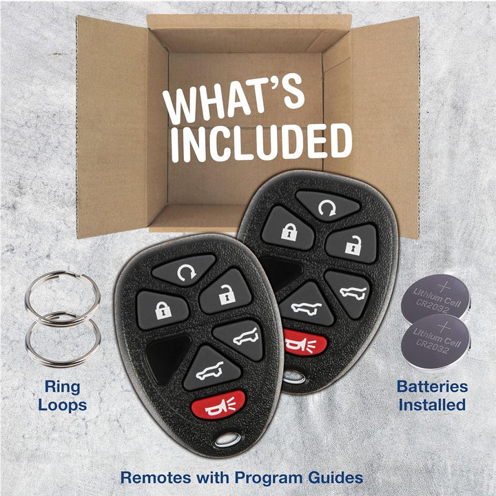 KeylessOption Keyless Entry Remote Control Car Key Fob Replacement for OUC60221, 15913427 (Pack of 2
